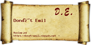 Donát Emil névjegykártya