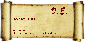 Donát Emil névjegykártya